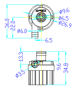 ZL25-02G1食品級(jí)微型水泵平面圖